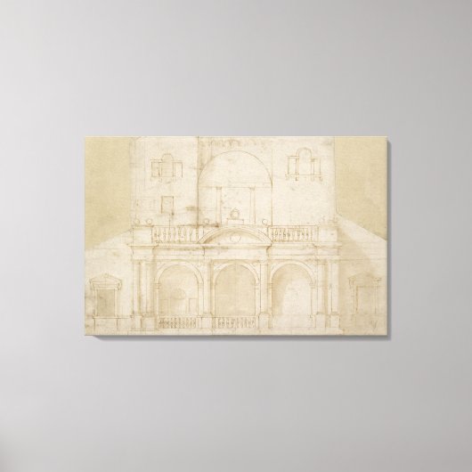 Recto: Architecturaal ontwerp (Villa Madama) Canvas Afdruk (Voorkant)
