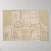 Recto: Architecturaal ontwerp (Villa Madama) Poster (Voorkant)