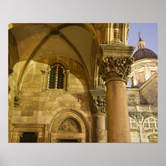 Rectorspaleis Arches met Dubrovnik Kathedraal Poster (Voorkant)