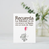 Recuerda, la Felicidad ningún es una estación Briefkaart (Staand voorkant)