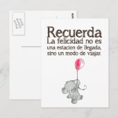 Recuerda, la Felicidad ningún es una estación Briefkaart (Voorkant / Achterkant)