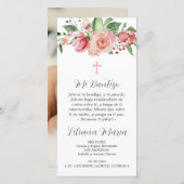 Recuerdo Bautizo Spaans Baptism Bladwijzer Favor Bedankkaart (Voorkant / Achterkant)