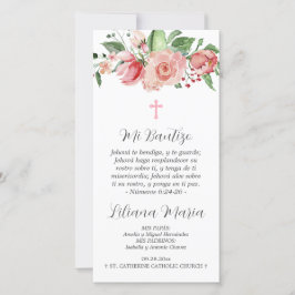 Recuerdo Bautizo Spaans Baptism Bladwijzer Favor Bedankkaart