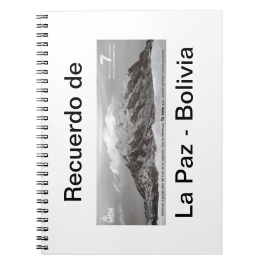 recuerdo de Las Paz Notitieboek (Voorkant)