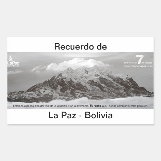 recuerdo de Las Paz Rechthoekige Sticker (Voorkant)