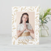 Recuerdo de Mi Primera Comunión Hojas Doradas Feestdagenkaart (Staand voorkant)