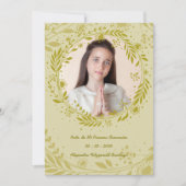 Recuerdo de Mi Primera Comunión Hojas Doradas Feestdagenkaart (Voorkant)