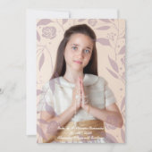 Recuerdo de Mi Primera Comunión Hojas Malvas Feestdagenkaart (Voorkant)