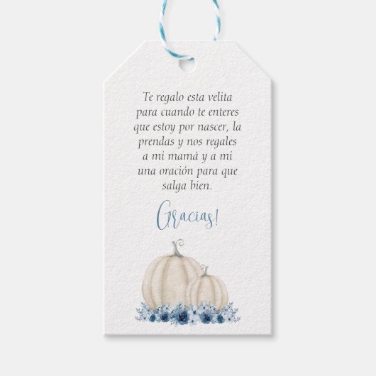 Recuerdo Oración Spaans Baby shower Favor Cadeaulabel (Voorkant)