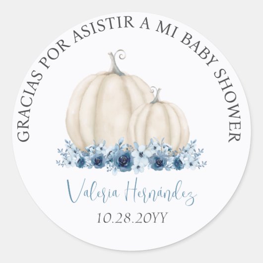 Recuerdos Baby shower para Niño Ronde Sticker (Voorkant)