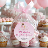 Recuerdos Bautizo Meisje Engel Doop Gunsten Gesche Ronde Sticker