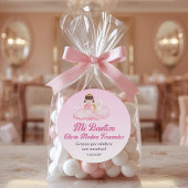 Recuerdos Bautizo Meisje Engel Doop Gunsten Gesche Ronde Sticker