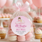 Recuerdos Bautizo Schattigee doop Eerste Jaar Favo Ronde Sticker