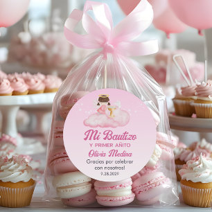 Recuerdos Bautizo Schattigee doop Eerste Jaar Favo Ronde Sticker