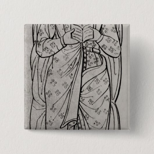 Recumbant Eleanor van Aquitaine Vierkante Button 5,1 Cm (Voorkant)
