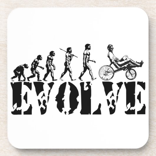 Recumbent Bicycle Evolution Fun Sports Art Bier Onderzetter (Voorkant)