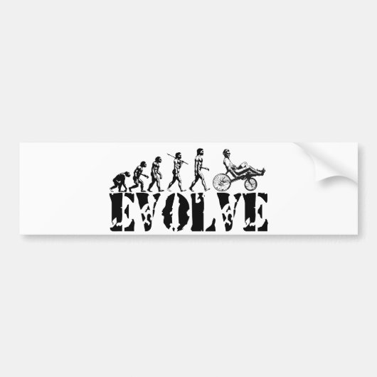 Recumbent Bicycle Evolution Fun Sports Art Bumpersticker (Voorkant)
