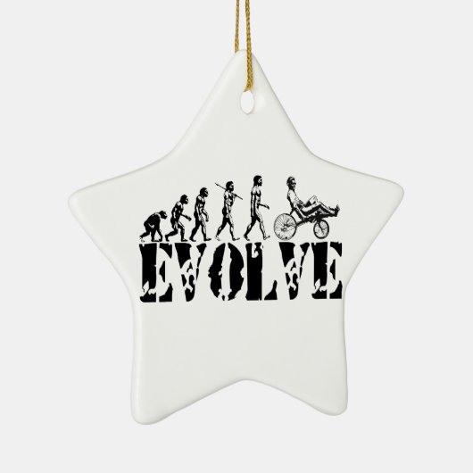 Recumbent Bicycle Evolution Fun Sports Art Keramisch Ornament (Rechts)