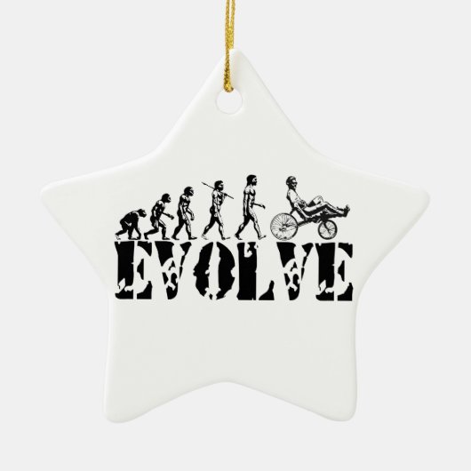 Recumbent Bicycle Evolution Fun Sports Art Keramisch Ornament (Voorkant)