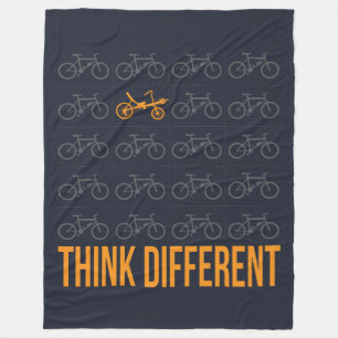 Recumbent Bike Cyclist denkt aan ander citaat Fleece Deken
