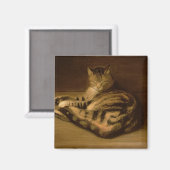 Recumbent Cat, 1898 Magneet (Voorkant / Achterkant)