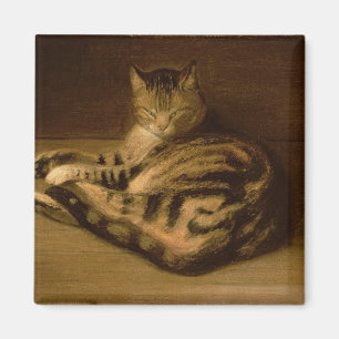 Recumbent Cat, 1898 Magneet