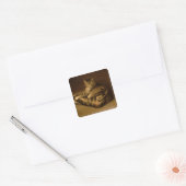 Recumbent Cat, 1898 Vierkante Sticker (Envelop)