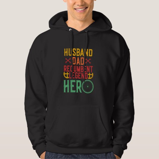 Recumbent Trike Husband Dad Recumbent Legend Hoodie (Voorkant)