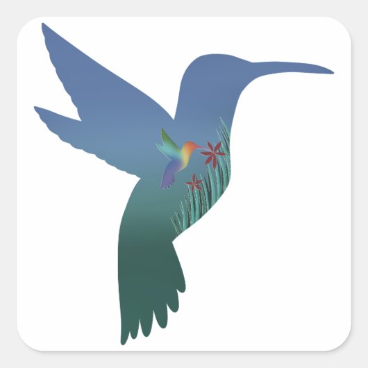Recursive Hummingbird Cutout Sticker (Voorkant)