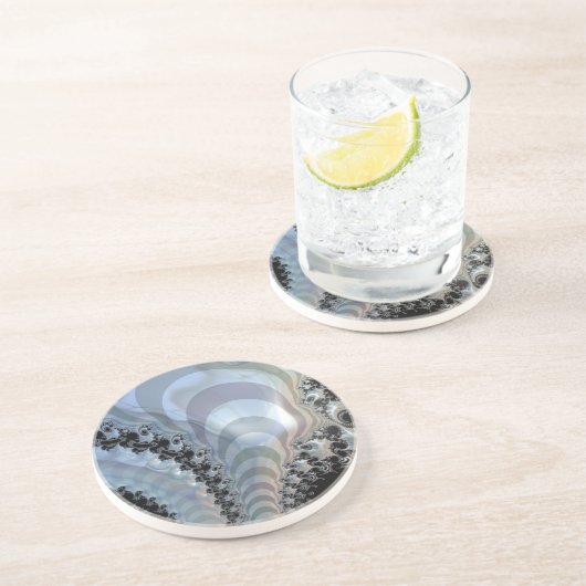 Recursive Realms Zandsteen Onderzetter (Zijkant)