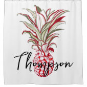 Recute scriptfamilie achternaam Attractive pineapp Douchegordijn (Voorkant)