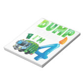 Recyclage 4 jaar oud vuilnis 4 jaar oud vrachtwage notitieblok (Linkerzijde)