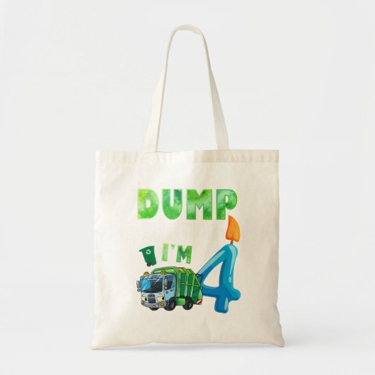 Recyclage 4 jaar oud vuilnis 4 jaar oud vrachtwage tote bag (Voorkant)