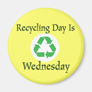 Recyclage Dag Woensdag Herinnering Magnet