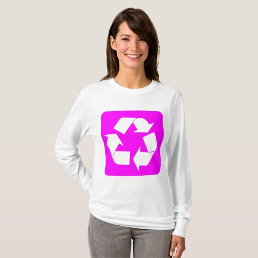 Recyclage — Magenta T-shirt (Voorkant volledig)