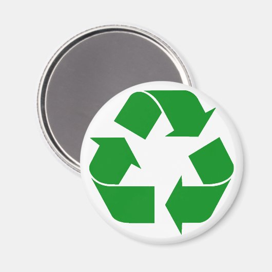 Recyclage-symbool - groen magneet (Voorkant / Achterkant)