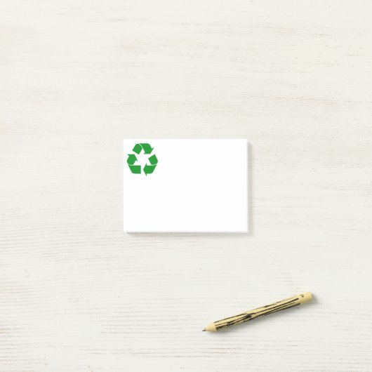 Recyclage-symbool - groen post-it® notes (Op bureau)