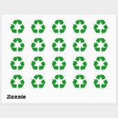 Recyclage-symbool - groen ronde sticker (Vel)