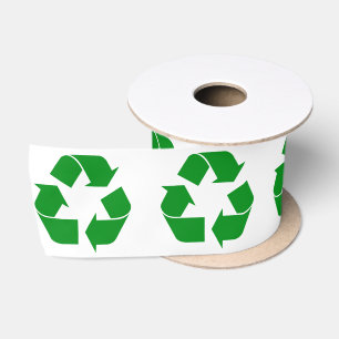Recyclage-symbool - groen satijnen lint