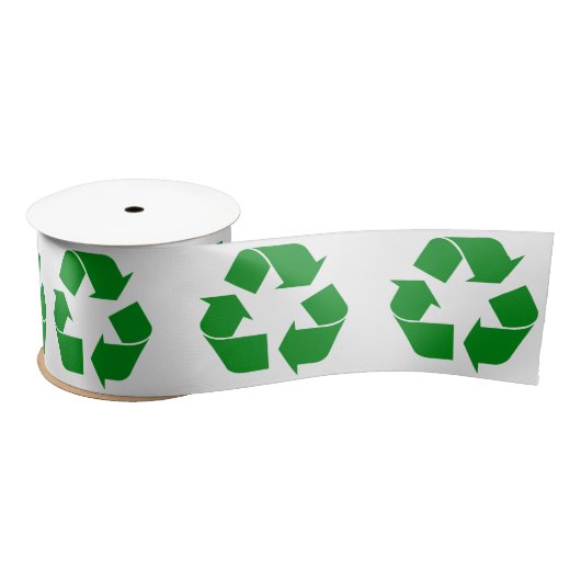 Recyclage-symbool - groen satijnen lint (Spoel)