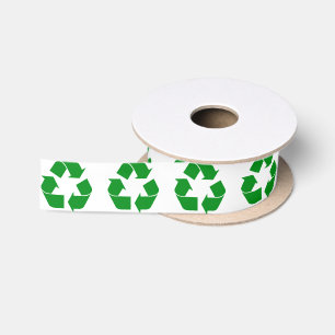 Recyclage-symbool - groen satijnen lint