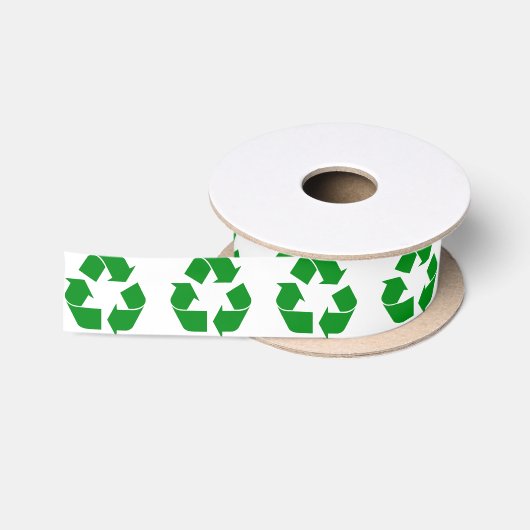 Recyclage-symbool - groen satijnen lint (Spoel)