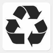 Recyclage-symbool - groen vierkante sticker (Voorkant)