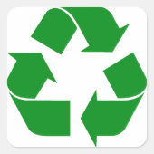 Recyclage-symbool - groen vierkante sticker (Voorkant)