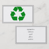 Recyclage-symbool - groen visitekaartje (Voorkant / Achterkant)