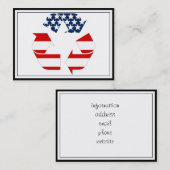 Recyclage-symbool - Rood wit en blauw Visitekaartje (Voorkant / Achterkant)