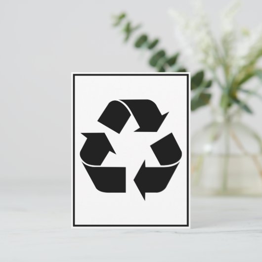 Recyclage-symbool - zwart briefkaart (Staand voorkant)