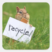 recyclage van chipmunk vierkante sticker (Voorkant)