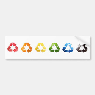 Recyclage van regenboogfruit en Veggies Bumperstic Bumpersticker