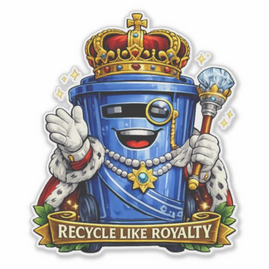 Recycle Als Koninklijk - Wieler Bak Sticker (Voorkant)